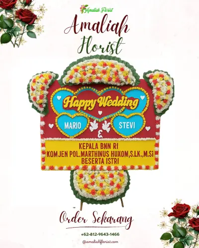 Karangan Papan Bunga Pernikahan di Abeli